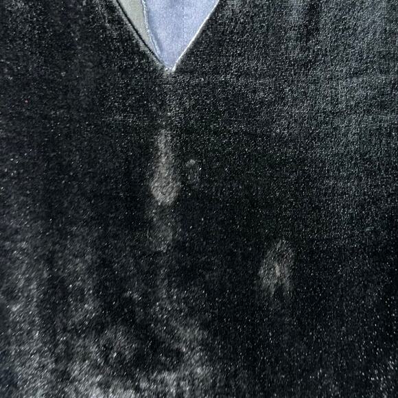 Madewell Choker Collar Short Sleeve Green Velvet Shirt Size Medium - Picture 11 of 13